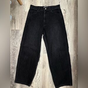 Micaela Greg Straight Jeans Black Fade Size Large